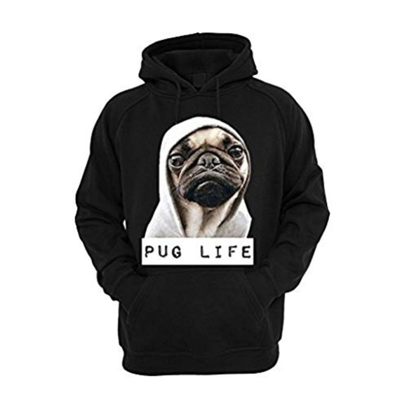 FUNNY "PUG LIFE" HOODIE NEW FUNNY "PUG LIFE" HOODIE NEW